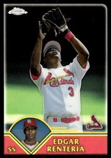 2003 Topps Chrome Black Refractors 50 Edgar Renteria  St. Louis Cardinals