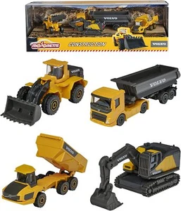 Majorette- Set de 4 Vehículos de Construcción Volvo 7,5cm, Fabricados en Metal F - Imagen 1 de 7