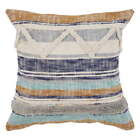 18" X 18" Bohemian, Modern Farmhouse Multi-color Textured Cotton Throw Pillow