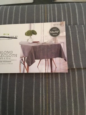 Mantel a rayas gris umbral 52 X 70 pulgadas nuevo Foto 1 de 2