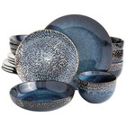 Gibson Elite Matisse 16-Piece Reactive Stoneware Dinnerware Set - Cobalt