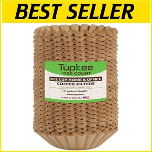 Biodegradable Coffee Filters for 8-12 Cup Makers - 1200 Count, Natural Brown - Picture 1 of 8