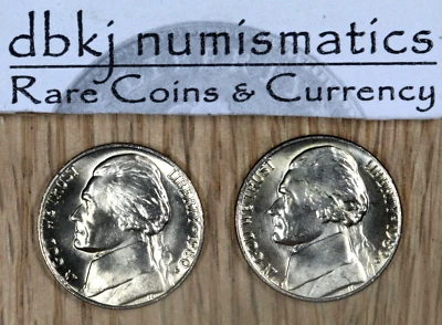 1980 P & 1980 D Jefferson 5¢ Nickel - 2 Coin Set - Choice to Gem Uncirculated - Image 1 of 3