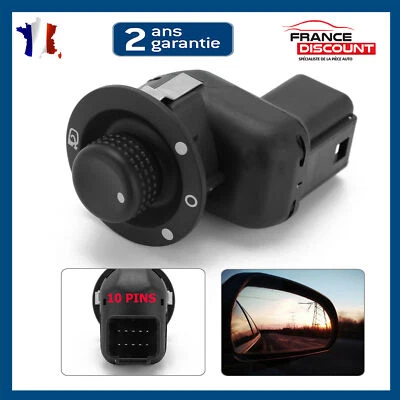 Bouton Molette Réglage Rétro Retroviseur pour Clio 3 Megane 2 Kangoo Zoé Duster - Photo 1/4