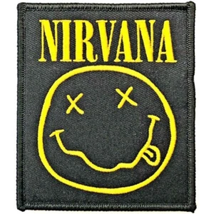 NIRVANA Patch: HAPPY FACE (IRON ON) : Kurt Cobain Official Merch fan gift £pb - Imagen 1 de 11