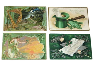 Vintage 1909 Irish St Patricks Day Postcards Lot of 4 Colorful Art Tucks Germany - Bild 1 von 12