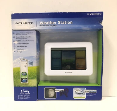 AcuRite Weather Forecaster with Digital Color Display + Wireless Sensor NEW - Image 1 of 4