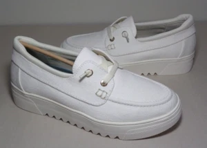 Dr. Scholl's Size 7.5 M GET ONBOARD White Sneakers New Women's Boat Shoes - Picture 1 of 19