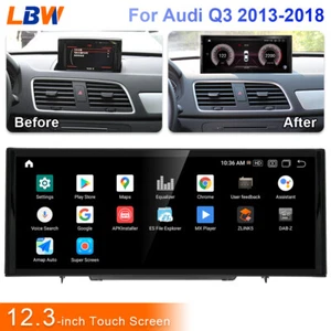 12.3'' Android Car GPS Navigation Wireless Carplay 4G+64GB For Audi Q3 2013-2018 - Picture 1 of 10