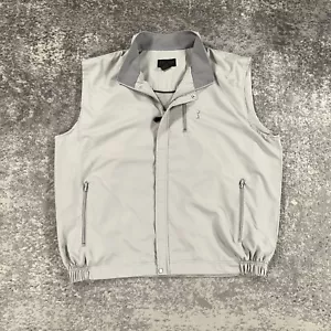 Vintage PGA Tour Golf Windbreaker Vest Mens XL Grey Full Zip Mock Neck Y2K Logo - Picture 1 of 14
