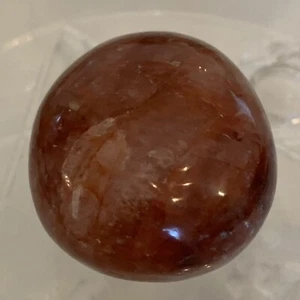 2" RED FIRE QUARTZ Hematoid Crystal Polished Palm Stone Large Tumble Madagascar - Picture 1 of 11