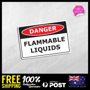DANGER FLAMMABLE LIQUIDS Self Adhesive Stickers Decals Safety Sign DGR024 - Picture 1 of 1