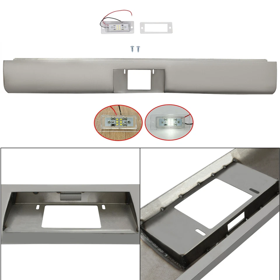 FOR 72-93 DODGE D100/150/250 PICKUP Steel Rollpan W/Plate box Center & LED Light - Image 1 of 4