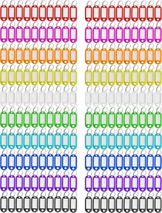 200 Key Tag Assorted Color Plastic Coded Key ID Label Tags Split Ring Keyring - Picture 1 of 12
