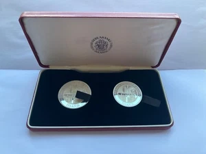 1974 Iceland two coin cased silver proof set 874-1974 Settlement Anniversary - Picture 1 of 14