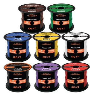 12 Gauge Car Audio Primary Wire (100ft–8 Rolls)– Remote, Power/Ground Electrical - Picture 1 of 9
