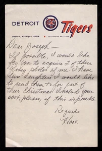 Hoot Evers signed hand written letter Detroit Tigers Letterhead Stationery 1970s - Picture 1 of 1