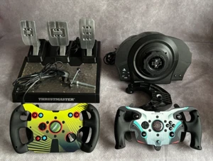 Thrustmaster T300 Steering Wheel T-LCM Pedals 2 x Upgraded Steering Wheels Sim - Picture 1 of 17