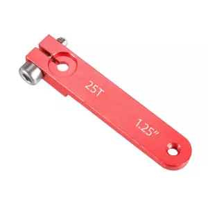 SpeedTek RC CNC Aluminum 1.25" Long 25T Clamping Servo Horn (Red) - Picture 1 of 2