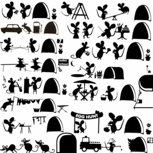 Lovely Mouse Home Travel Mice Car Window Truck Bumper Laptop Home Wall Sticker - Picture 1 of 37