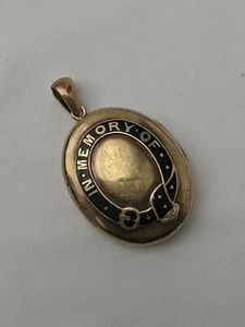 Antique Victorian 15ct gold enamel mourning locket. 8.1 grams. - Picture 1 of 6