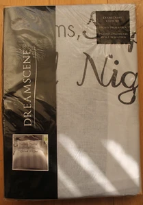 Dreamscene Doppel Bettbezug Set "Sweet Dreams" Grau 198 cm x 198 cm - Neu - Bild 1 von 7