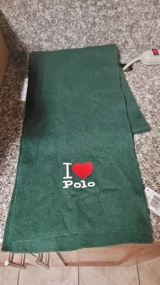 POLO RALPH LAUREN GREEN WINTER SCARF 1 SZ. BNWT $125 OBO FREE SHIPPING - Image 1 of 4