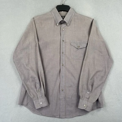 Vintage Givenchy Shirt Men Large Gray Button Up Long Sleeve Business Flap Pocket - Image 1 of 4