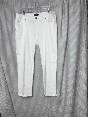 Calça Pendleton Feminina Branca Slim Fit Tamanho 16 Tencel Blend Casual Elástica - Imagem 1 de 4