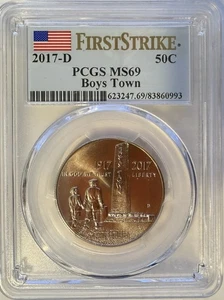 2017-D Boys Town Commemorative Half Dollar .50C PCGS MS 69 - Picture 1 of 5