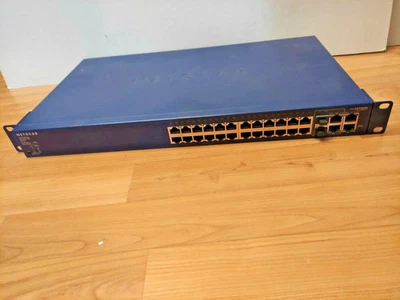 NETGEAR PROSAFE FS728TP SMART MANAGED SWITCH 24+4 PORT FAST ETHERNET PoE BLACK - Image 1 of 4