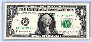 Billete Star Note 2013 de 1 dólar (Chicago G) - Imagen 1 de 1