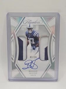 2024 Panini Flawless Reggie Wayne Autograph Silver Dual Patch Auto #/20 - Picture 1 of 2