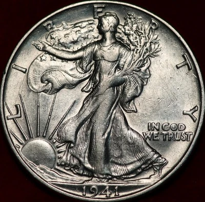 Uncirculated 1941-D Denver Mint Silver Walking Liberty Half - Image 1 of 2