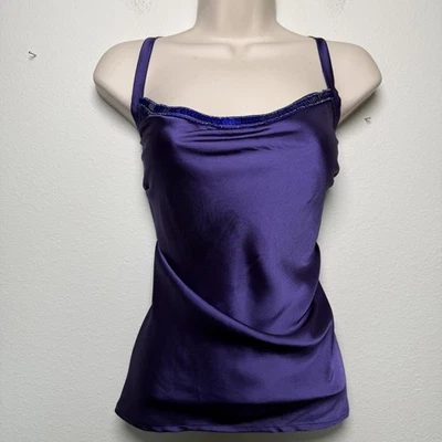 VTG y2k Changes by Together Women Satin Whimsigoth Cami Top XL Purple Sequins - Image 1 of 4