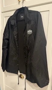Vans Classic Black Rain Jacket xl “Off the Wall” - Picture 1 of 7
