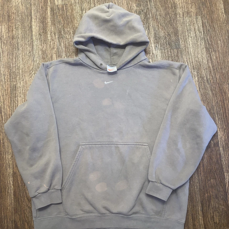 Sudadera con capucha vintage Nike Center Swoosh para hombre L beige/marrón claro EE. UU. 90s Foto 1 de 4