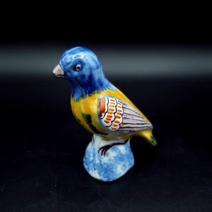 Antigua estatuilla de pájaro de cerámica francesa firmada por Polychrome AG H8,5 cm rara - Imagen 1 de 18