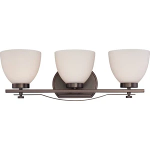 Nuvo Bentley 3 Light Vanity Fixture w/ Frosted Glass, Hazel Bronze - 60-5113 - Picture 1 of 1