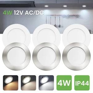 12V AC/DC LED Einbaustrahler 3CCT Van Wohnmobil Wohnwagen Slim rund Spot 4W IP44 - Bild 1 von 27