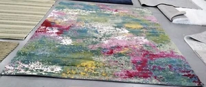 GREEN / FUCHSIA 9' X 12' Back Stain Rug, Reduced Price 1172744025 WTC697C-9 - Picture 1 of 4