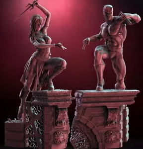 1/24 1/18 ELEKTRA DAREDEVIL unbemalt ungebaut 3D Druck Modell Garage Bausätze - Bild 1 von 6