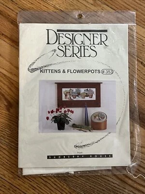 Sudberry House Designer Series Cross Stitch Kit Kittens & FlowerPots #353 - Image 1 of 2