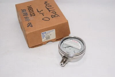 (NEW) WIKA 9831856 233.54 2.5" 15psi 1/4" Npt 0-15psi Pressure Gauge - Image 1 of 3
