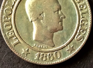 Belgique - Léopold Ier - Très Jolie monnaie de 20 Centimes 1860 - Frappe double - Picture 1 of 3