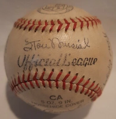 1950's 1960s Team Signed St Louis Cardinals Souvenir Baseball Stan Musial 7 Sigs - Image 1 of 4