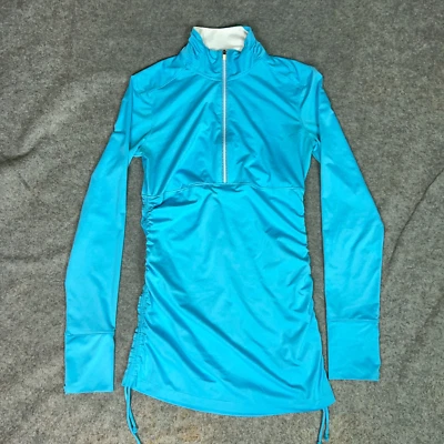 Athleta Pullover Womens XS Long Sleeve Half Zip Swim Shirt Cover Up Hot Shot - Image 1 of 4