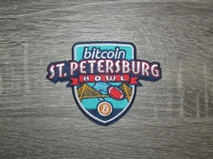 Bitcoin Bowl St. Petersburg College bordado hierro en parche 4,25" x 3" - Imagen 1 de 2