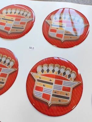 Cadillac Wheel Emblem Sticker Hub Cap Stickers Logo  Silicone Emblem Decals 4pcs - Image 1 of 2