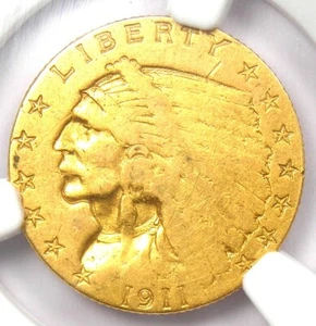 1911-D Indian Gold Quarter Eagle $2.50 Coin Weak D - Certified NGC VF20 - Rare! - Picture 1 of 7
